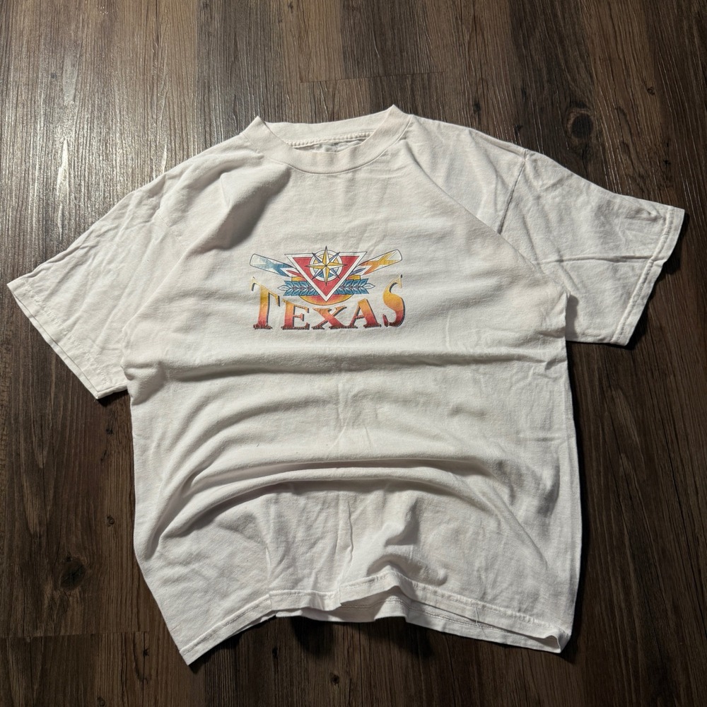 Vintage Texas Souvenir T Shirt Graphic Tee White‎ Travel Vacation Tourist